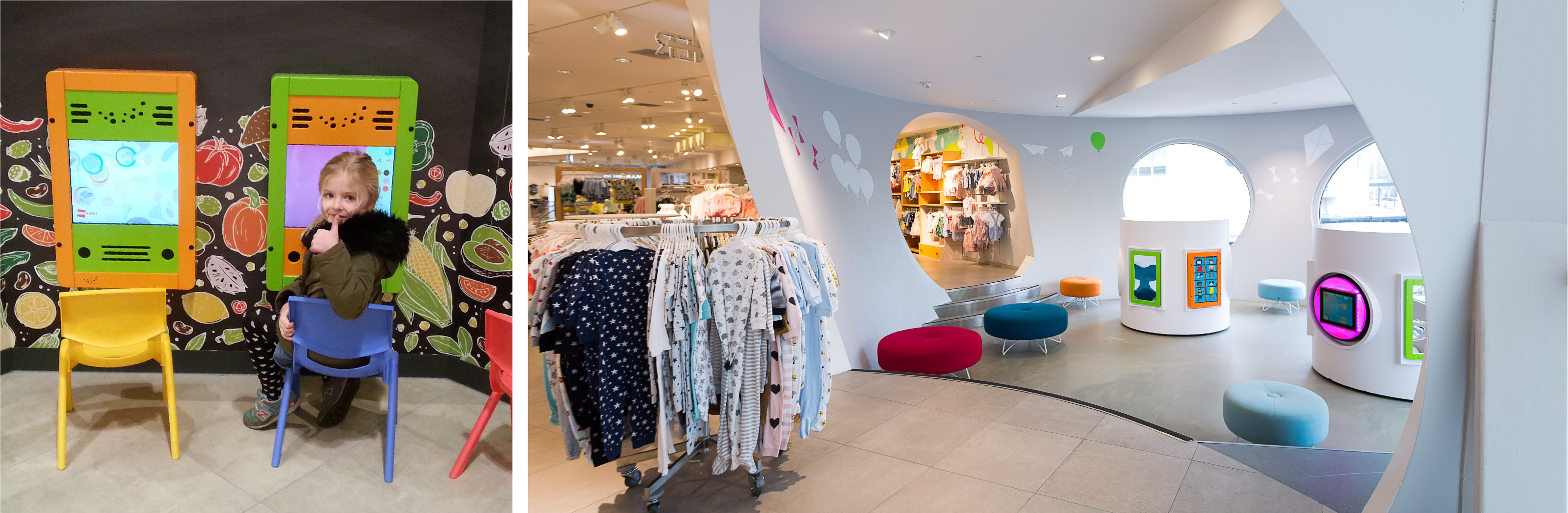 this image shows a kids corner in a clothing store