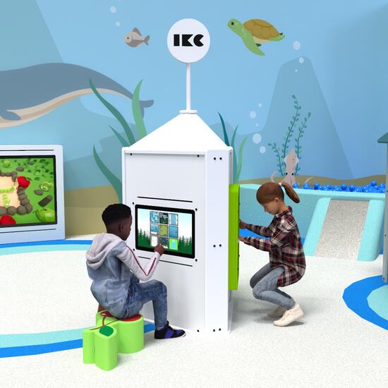 Op deze afbeelding staat een interactief speelsysteem Playtower touch white